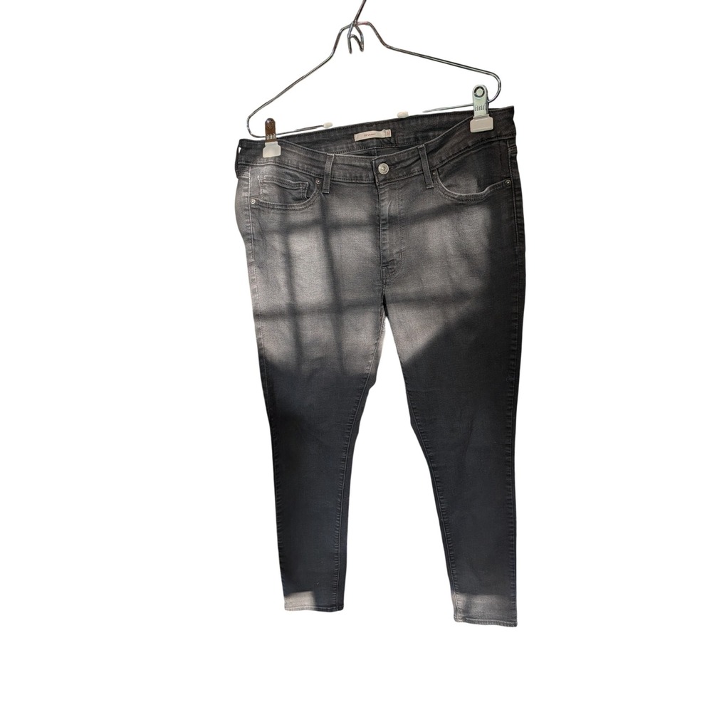 Levis 711 Skinny Jeans Womens 33 Faded Black Excellent Mid Rise Stretch Denim